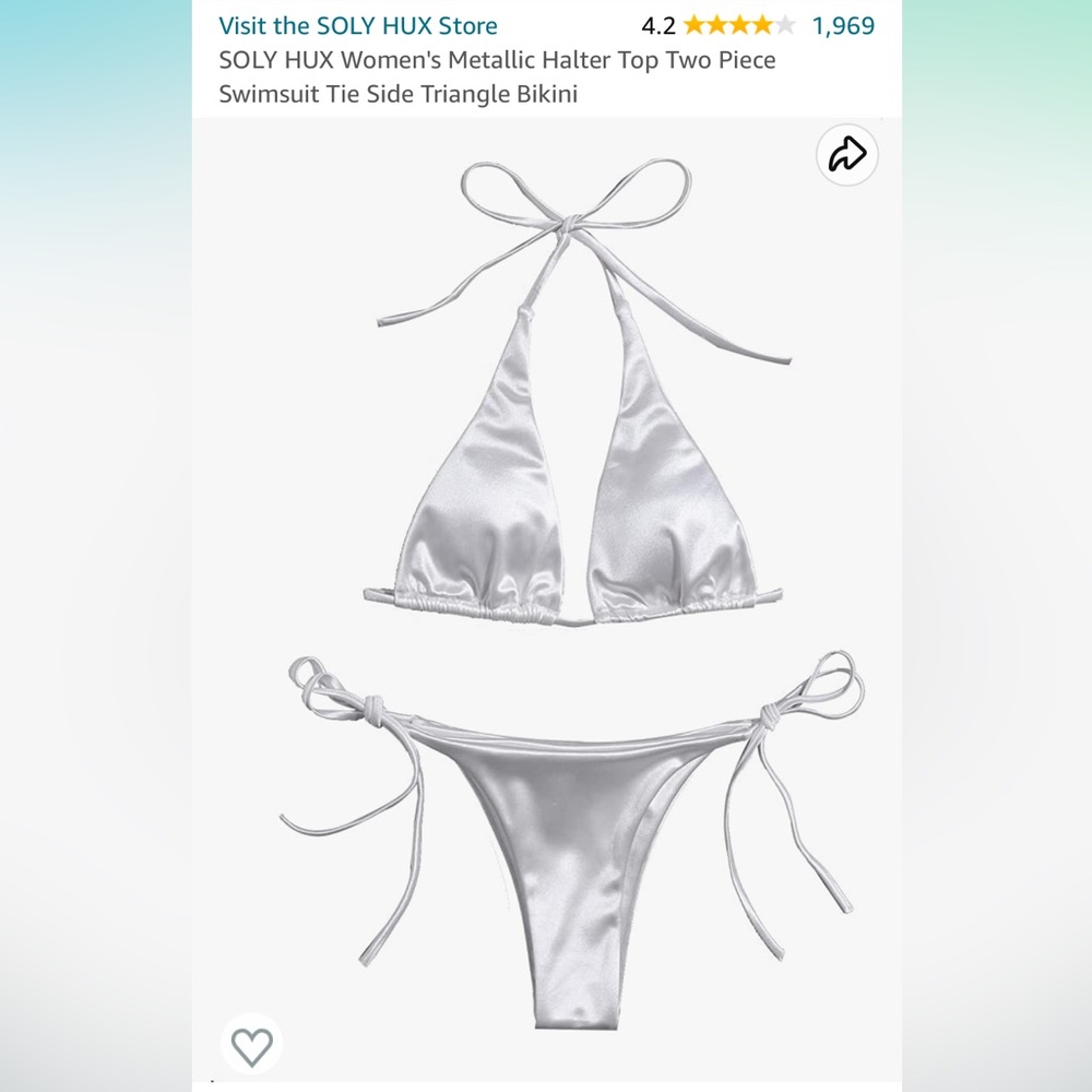 Metallic white bikini‎